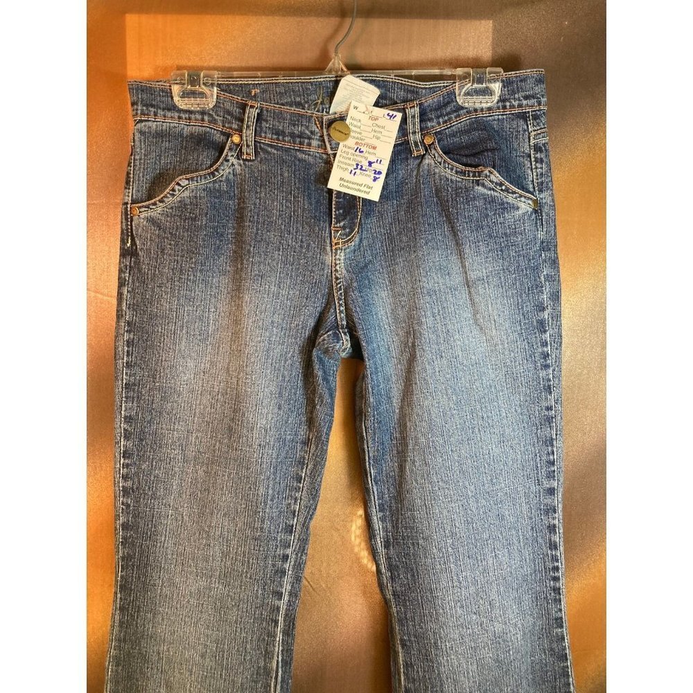 JORDACHE Stretch Bell Bottom Slim Bootcut Leg Denim Jeans Low Rise Blue Size‎ 10